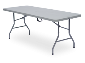 Foldable table consisting of two halves