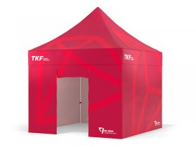 Side-covers for scissors tents