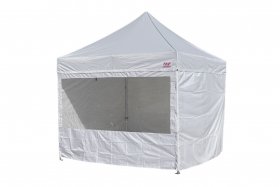 Side-panels for scissors tents