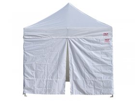 Side-panels for scissors tents