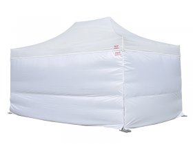 Side-panels for scissors tent