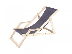 Wooden deckchair with an armrest