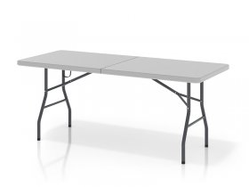 Foldable table consisting of two halves