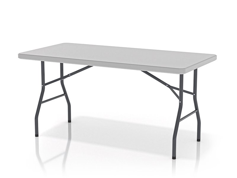 Foldable table with non-divided table surface