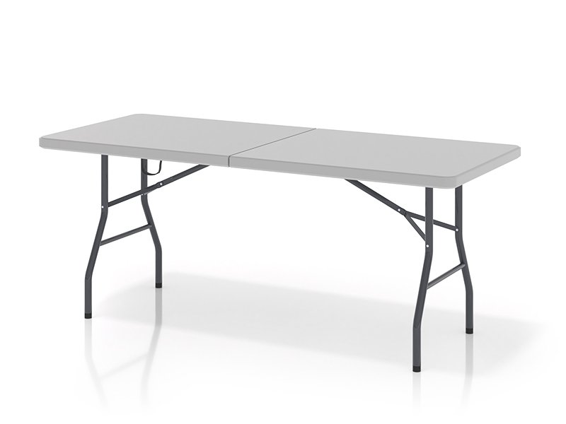 Foldable table consisting of two halves