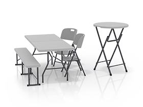 Foldable plastic furniture